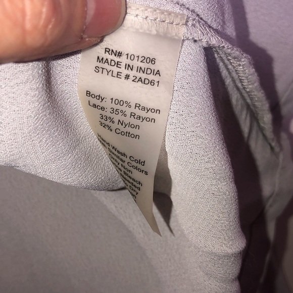 Soft Surroundings Gray Lace Top - Picture 3 of 4